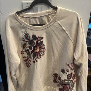 Floral Embroidered Cream Top